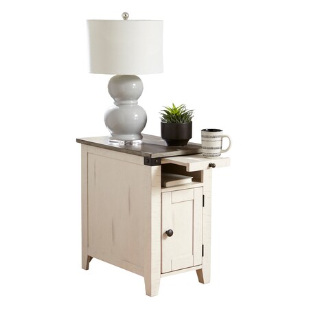 Dakota Table, 24" W, 16" L, 24" H, solid lumber and veneers Top, White IMDA50W